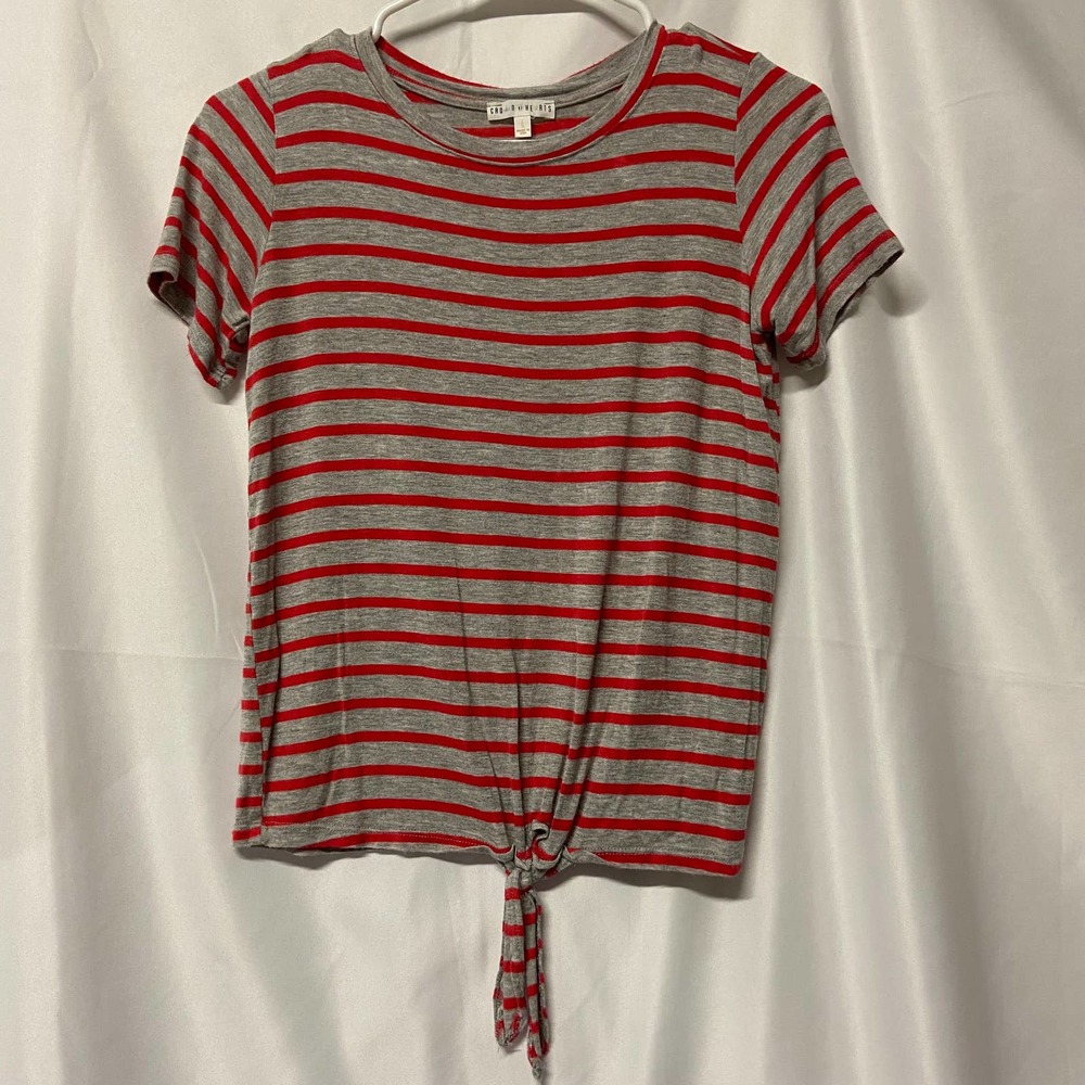 Crown of Hearts Top with Tie Waist Size L Stripe